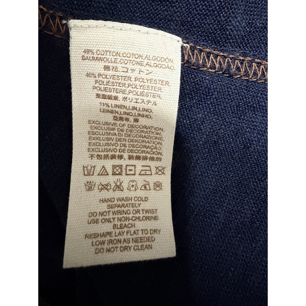 Free People Sundance Kid Embroidered Western Henley Top Navy Women's Size XS - Picture 12 of 12